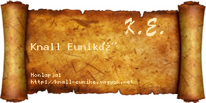 Knall Euniké névjegykártya